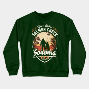 Wave Riders, Salmon Creek, Sonoma, Beach Tournament Crewneck Sweatshirt